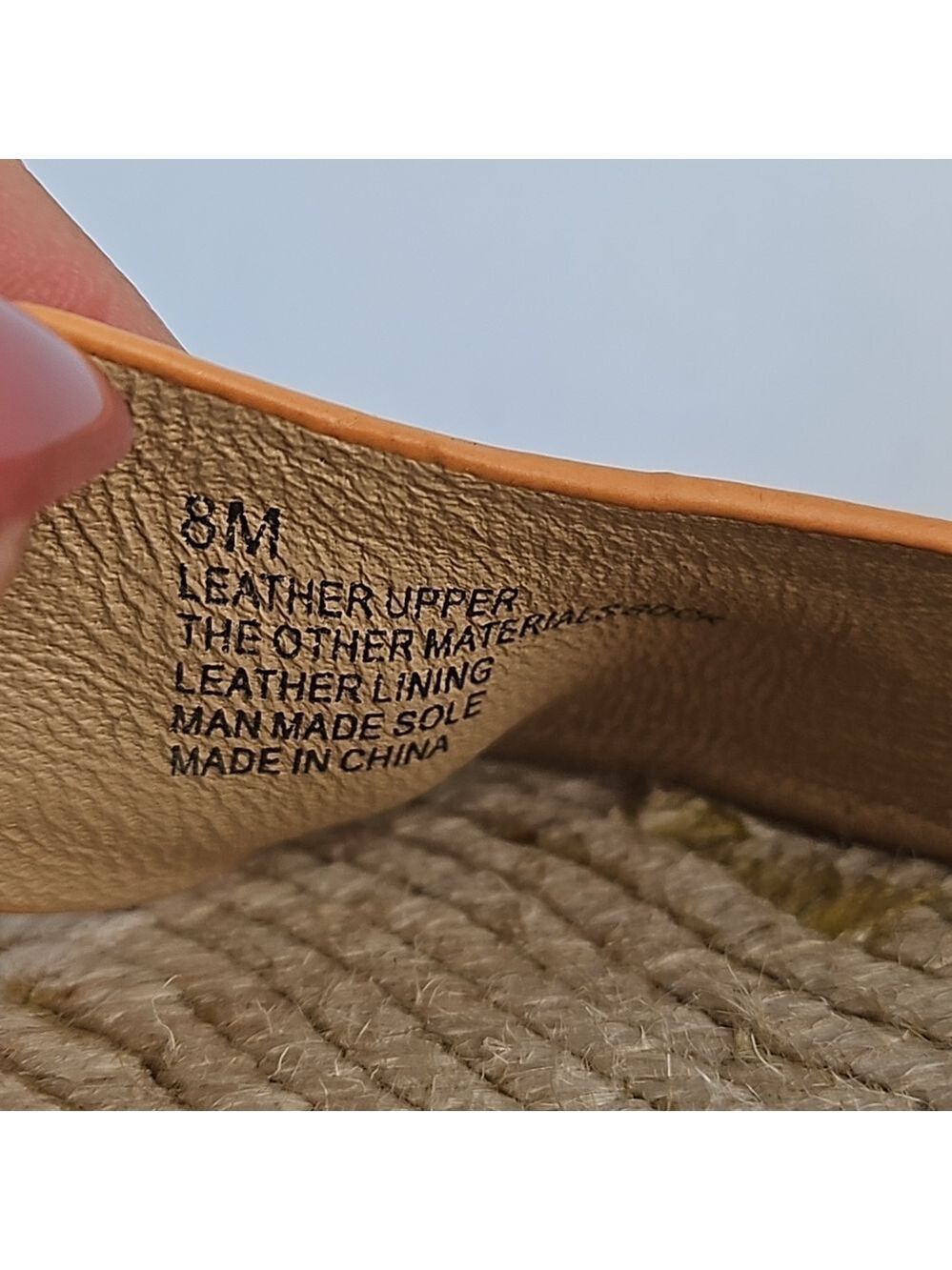 Antonio Melani Light Orange Leather Platform Wedge Ankle Strap Espadrill… - Picture 16 of 16